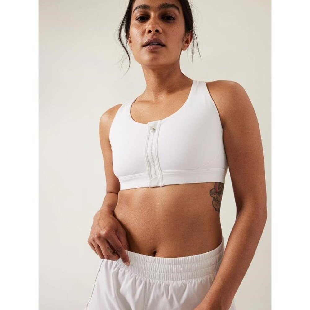 ATHLETA Women's Ultimate Zip Front Bra A-C Size XXS In White